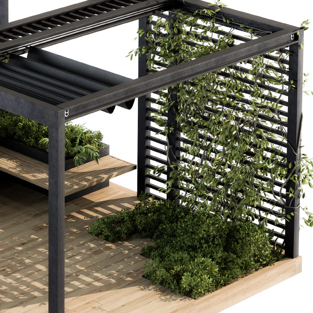 Roof Garden and Landscape Furniture with Pergola 05 — Скачать