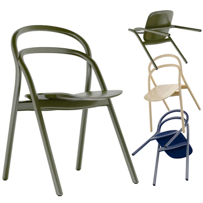 Hem Udon Chair Beech, Blue and Green Color — Ver 1