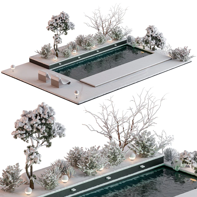 Snowy Scene with Pool - Set 76 — Descargar