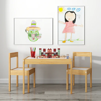 Children's table with ikea chairs and xalingo toy — Ver 1