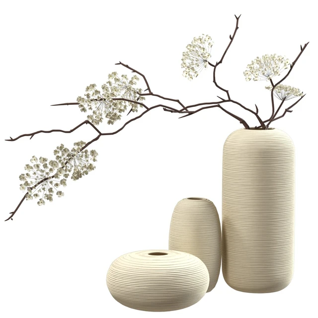Bouquet of flowering branches in ceramic vases — Descargar