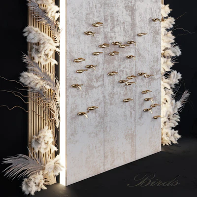 Decorative panel Birds Gold 5 — Ver 5