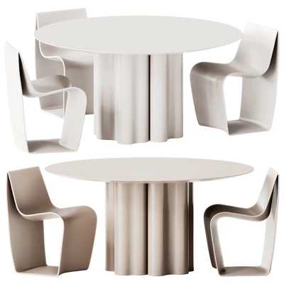 Saba Italia Teatro Magico Round Dining Table and MDF Italia Sign Matt Chair — Вид 1