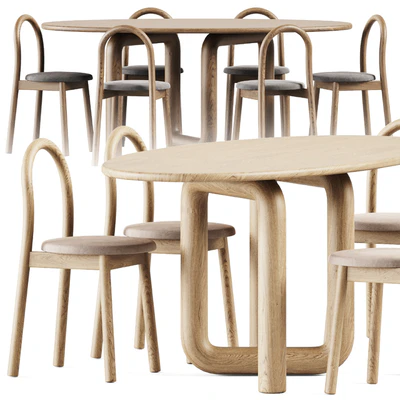 Oval Mono Table by Objects & Ideas and Bobby Upholstered Chair by DesignByThem — View 4