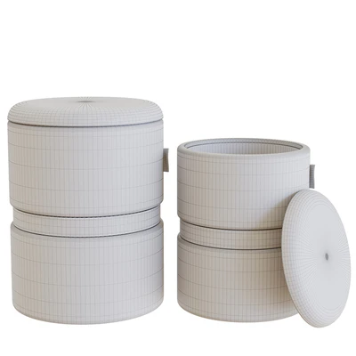 My interno. MY18A060GS (small + big) Set of 2 New-York ottomans (silver + gold) — Ver 4