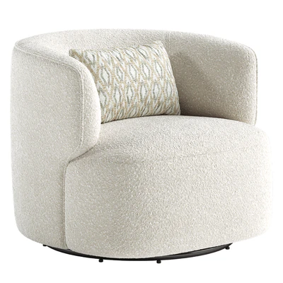 Bernado Upholstered Swivel Barrel Chair — Ver 7