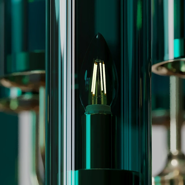 Brass & Blue Glass Tube Chandelier by Hans Agne Jakobsson — Descargar
