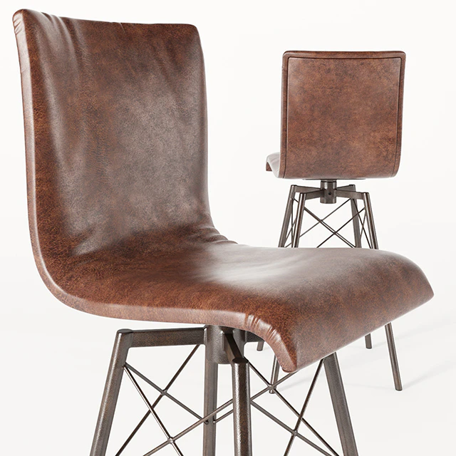 Crenshaw Industrial Loft Iron Leather Bar Stool — Descargar