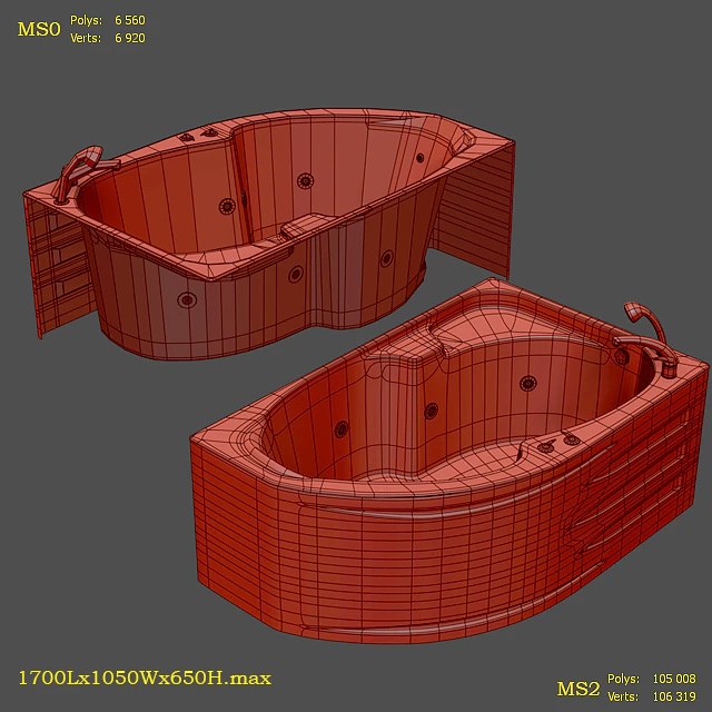 Bathroom asymmetric 1Marka Diana 170x105 — Descargar