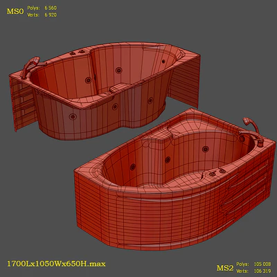 Bathroom asymmetric 1Marka Diana 170x105 — Ver 2