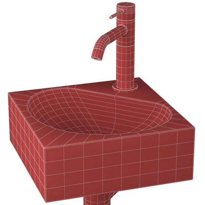 Clou Flush 5 Corner sink and Rexa design mixer tap — Ver 4