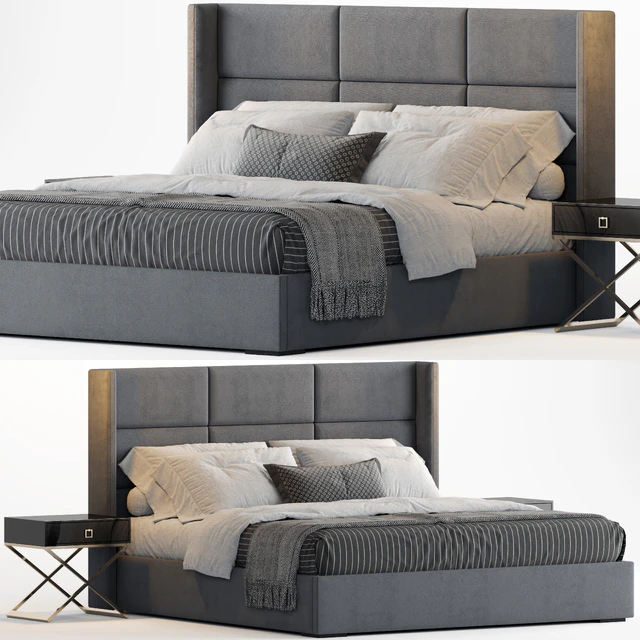 RH Modena Rectangular Channel Shelter Fabric Platform Bed — Descargar