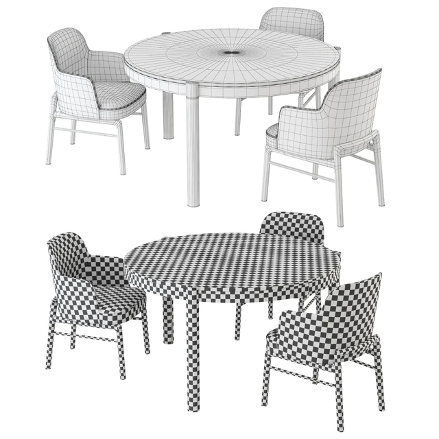 Flexform Gustav Table & Leda Chair — Скачать