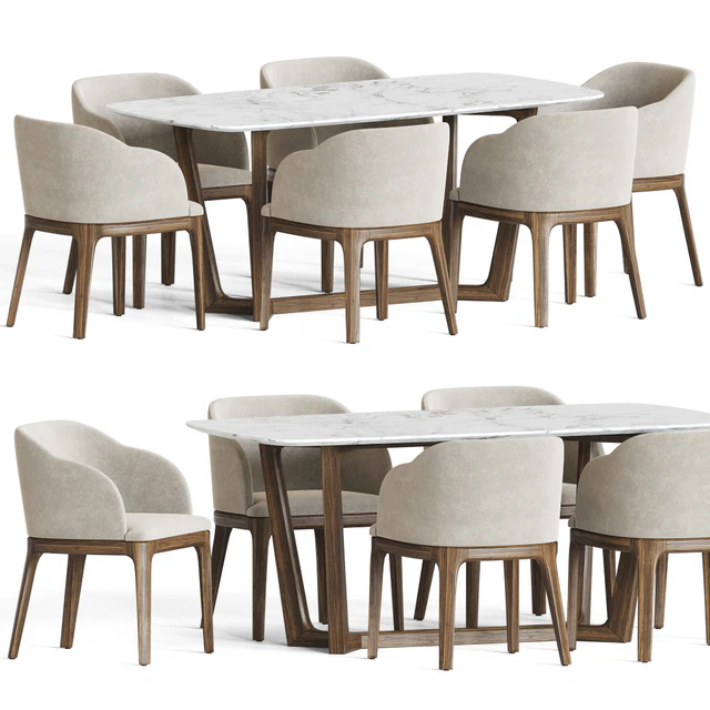 Aubrey Chair Evelyn Table Dining Set — Скачать
