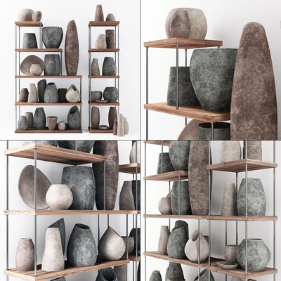 Стеллаж с каменной посудой / Rack stone dishes — Вид 3