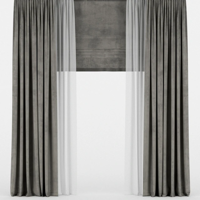 Curtains with tulle and roman. — Descargar