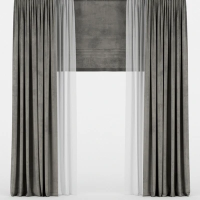 Curtains with tulle and roman. — descargar