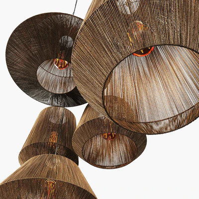 Lamp barrel rope n10 / Chandelier barrel made of ropes No. 10 — Ver 7