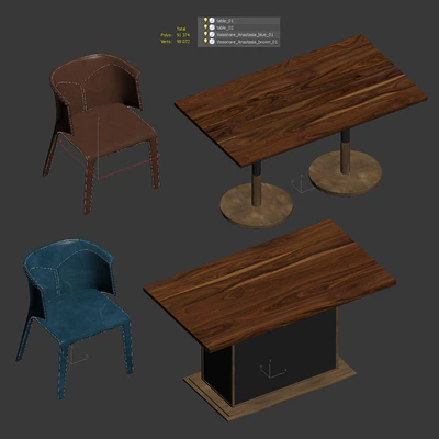 Visionnaire Anastasia Chairs and Tables — Ver 3