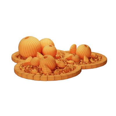 Flowerbad stone sphere decor / Stone bed with spherical decor — Ver 3