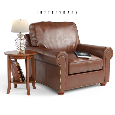 WEBSTER LEATHER ARMCHAIR LEGACY TOBACCO — Ver 1