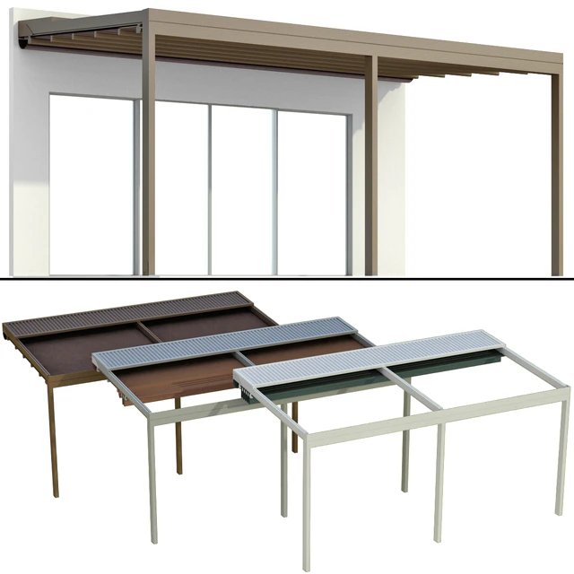 Металлическая пергола беседка навес с брезентом / Metal pergola gazebo canopy with awning — Скачать