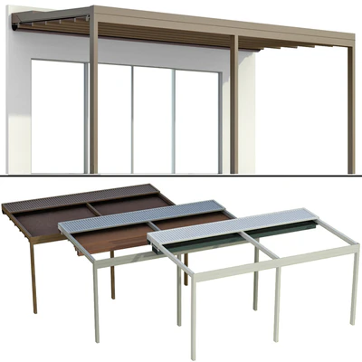 Металлическая пергола беседка навес с брезентом / Metal pergola gazebo canopy with awning — Вид 1