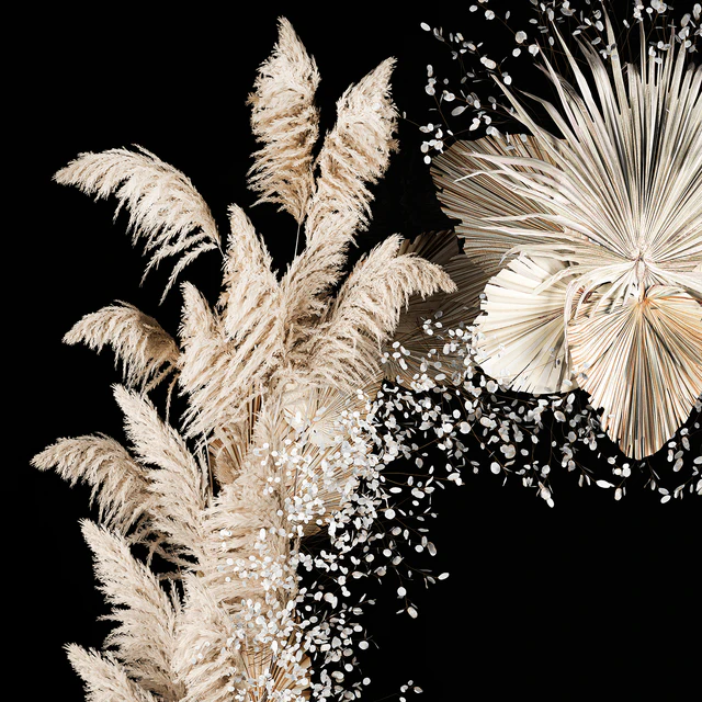 Eco-style wedding arch made of dried flowers and pampas grass, Cortaderia, moonflower, dry, palm branch. 5 — Descargar