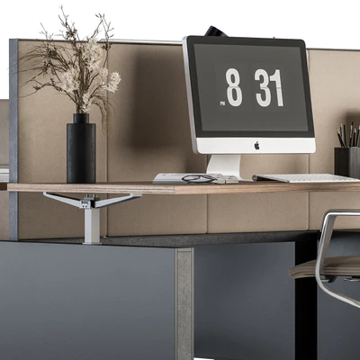 Office Furniture - employee Set Cream and Black 36 — Вид 6