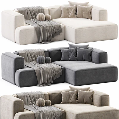 Narozna sofa modulowa ze sztruksu Lennon — Ver 5