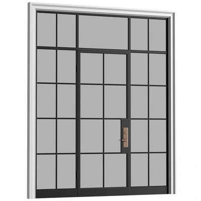 Interroom modern Art Deco style door. Glass partition. Entrance Art Deco Interior Door — Ver 4
