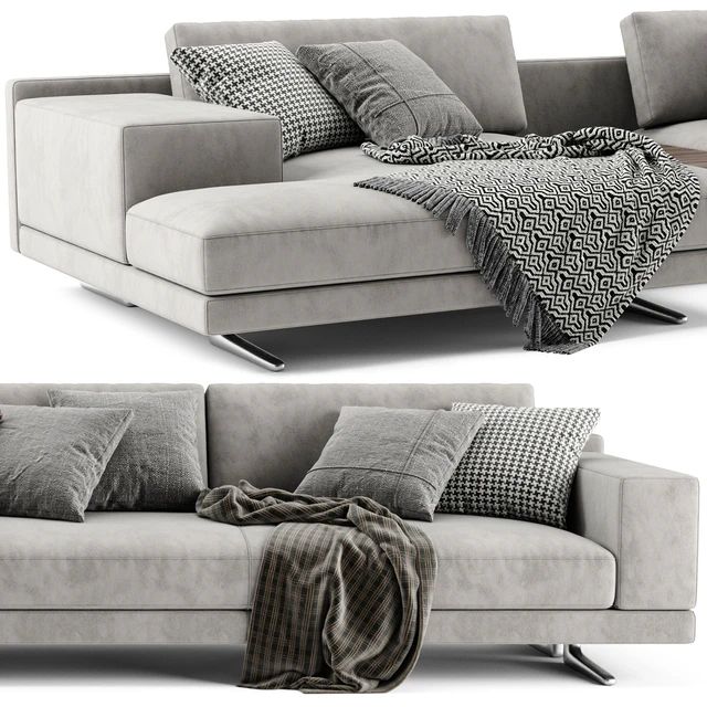 Poliform Mondrian Chaise Longue Sofa — Descargar