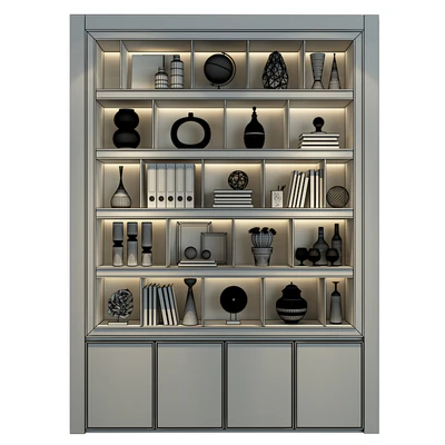 Modern luxury wooden bookshelf GHS-2372 — Ver 2