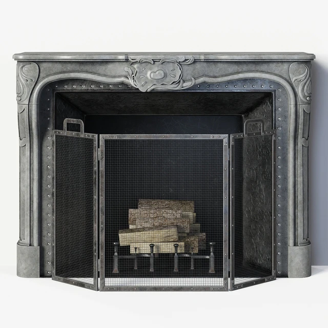 Regency Style Stone Fireplace — Скачать