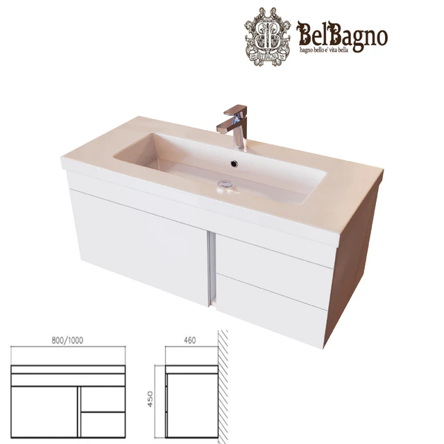 Stand BelBagno Luce BB1000VAC / BL white with washbasin — Descargar