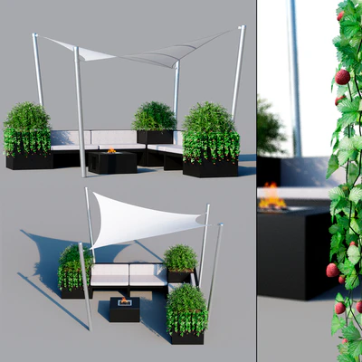 Outdoor furniture, sun protection system (awning) — Ver 1