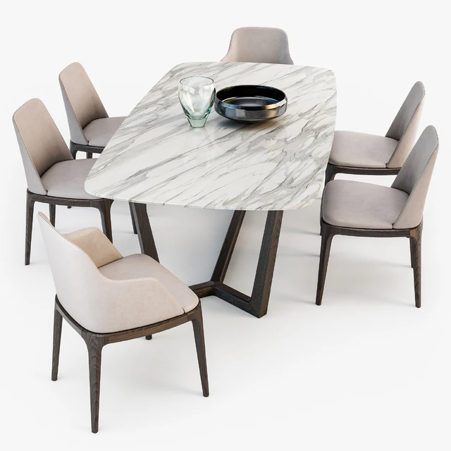 Poliform Grace chair Concorde table set3 — Descargar