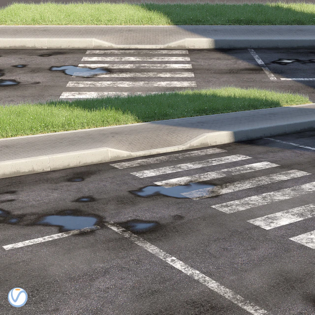 Road, sidewalk, curb, grass 2 — Descargar