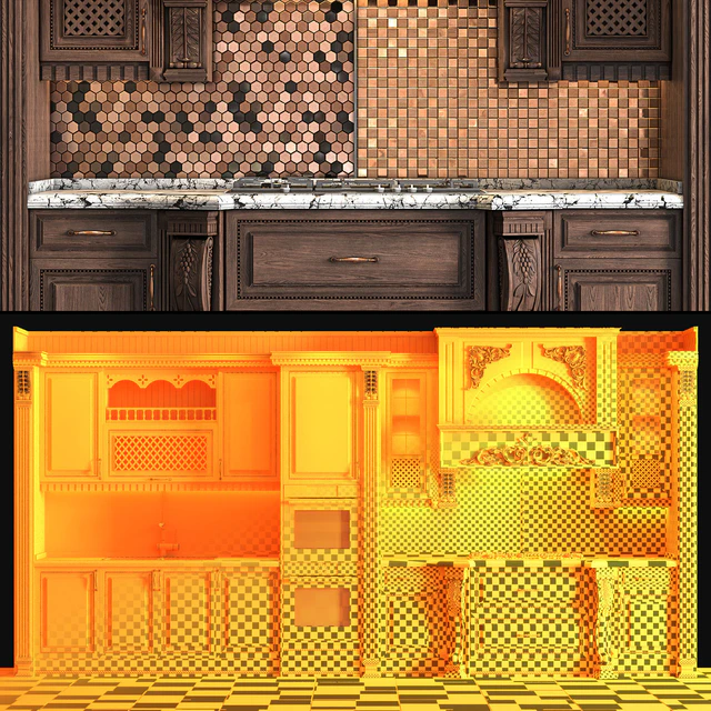 Classic wooden luxury Kitchen Deluxe 2 — Скачать