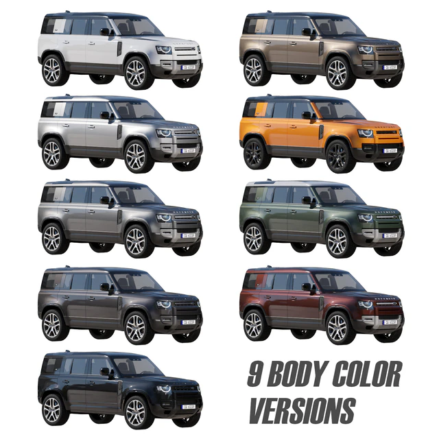 Land Rover Defender 110 mid-poly — Download