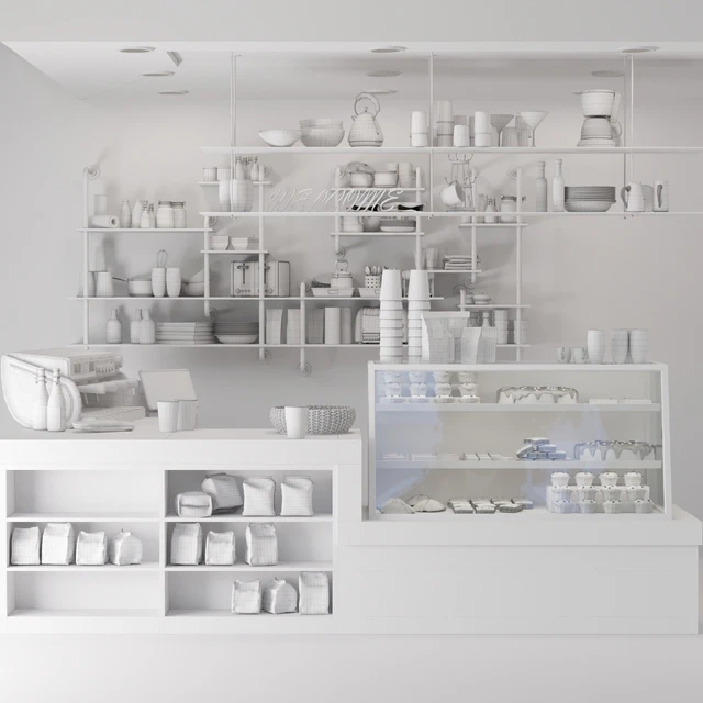 Cafe in loft style with a showcase with desserts and sweets 3. Coffee point — Descargar