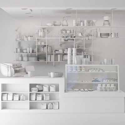 Cafe in loft style with a showcase with desserts and sweets 3. Coffee point — Ver 3