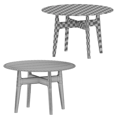 Tate 48 "Round Dining Table with Glass Top and Sand Base (Crate and Barrel) — Ver 7