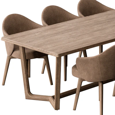 Dinning Table Wooden - Set 30 — Ver 7