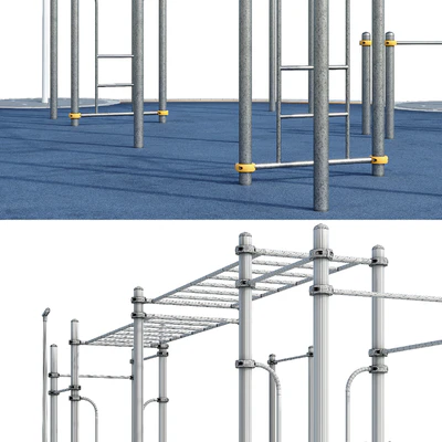 Round sports ground with horizontal bars. Children  playground — Ver 7