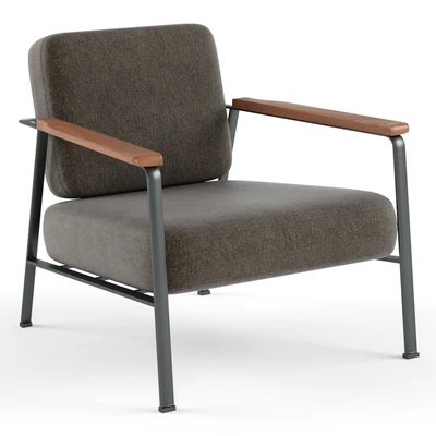 Chair | La redoute | Zetel in metaal en notelaar — Descargar
