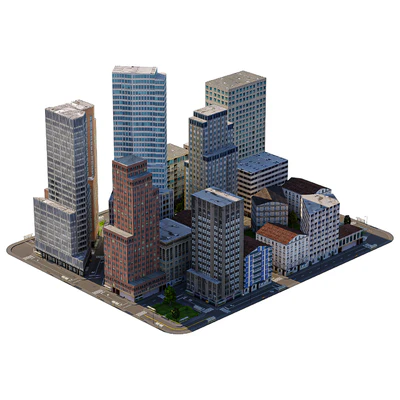 Low poly model of a city block — Ver 1