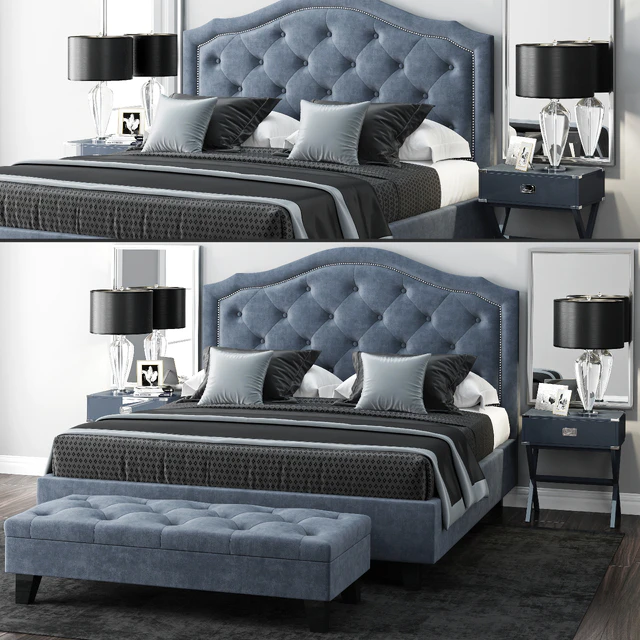 Кровать LuXeo Brentwood Queen Tufted — Скачать