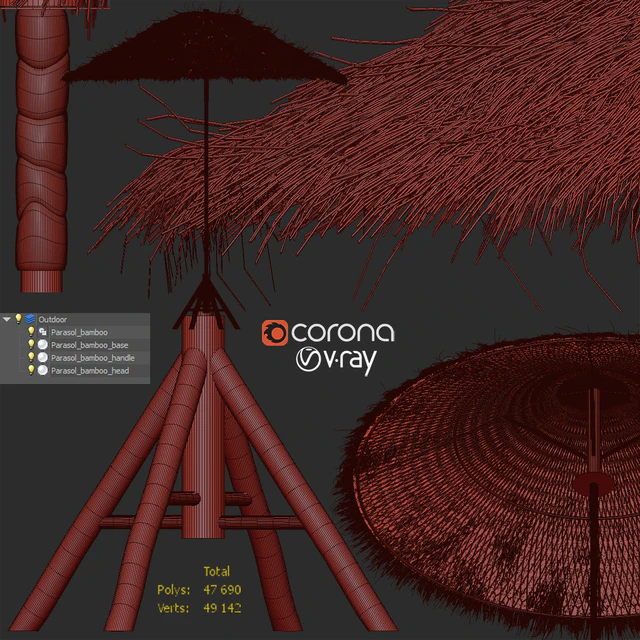 Bamboo Umbrella with Banana Leaf — Descargar