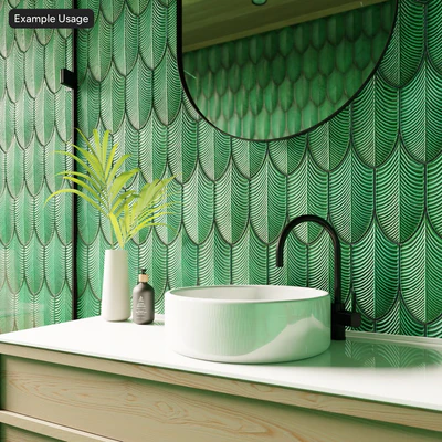 palmetto ceramic glossy tile texture emerald green — Ver 5